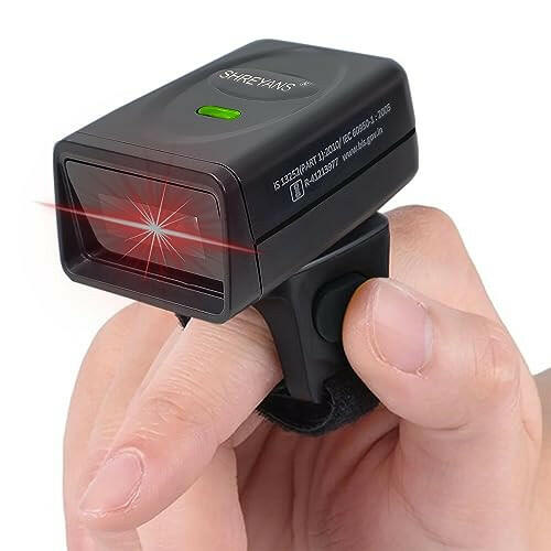 Wireless 2D Ring Barcode Scanner, Compatible with Bluetooth Function & 2.4GHz Wireless (1 Year Warranty)