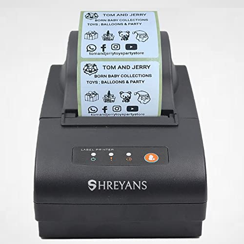 58Mm (2Inch) Thermal Label + Receipt Printer Desktop Printer with Bluetooth (500 Labels Free)