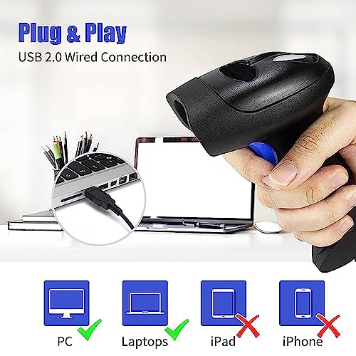 USB 1D Barcode Scanner Handheld (Gun Type) with Fast Scanning CCD Technology (2 Years Warranty)