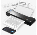 Raisa printech PSF-8200 Portable A4 Thermal Printer | Inkless Mini Wireless Printer with Bluetooth & USB | Rechargeable, Compact & Smudge-Free Printing for Documents, Billing & Travel – Black