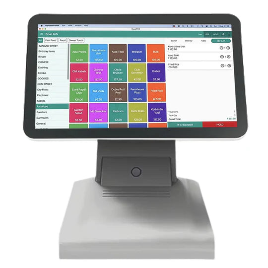 15.6 Inch Touch POS Machine compatible with Free Billing Software Subscription & 58mm Desktop Printer (1 Year Warranty)