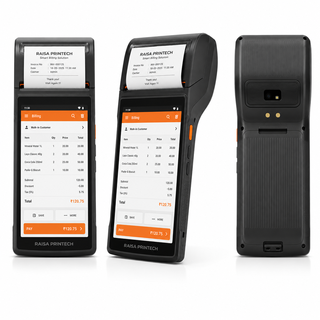 POS Receipt Printer High Speed Thermal Printer with Android 8.1 5.0’’ Touch Screen. Handheld Mobil Point of Sale Tablet (58mm Inbuilt Printer)