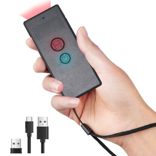 Mini Barcode Scanner | Wireless Connectivity for Windows & Bluetooth Connectivity for Android & iOS | Compatible with 1D & 2D Barcode Reading