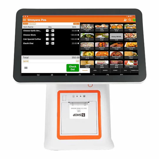 15.6 Inch Touch POS Machine with Free Billing Software & 80mm Inbuilt Printer with Auto-Cutter (Free 1 Year Warranty)